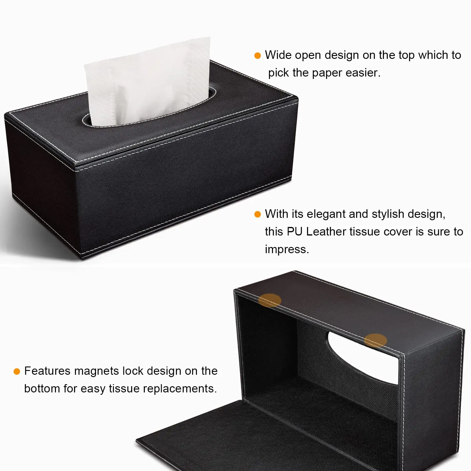 1 pc Tissue Box Cover Rectangular PU Leather Tissue Box Holder for Kleenex NapkinTissue Box Cover Rectangle