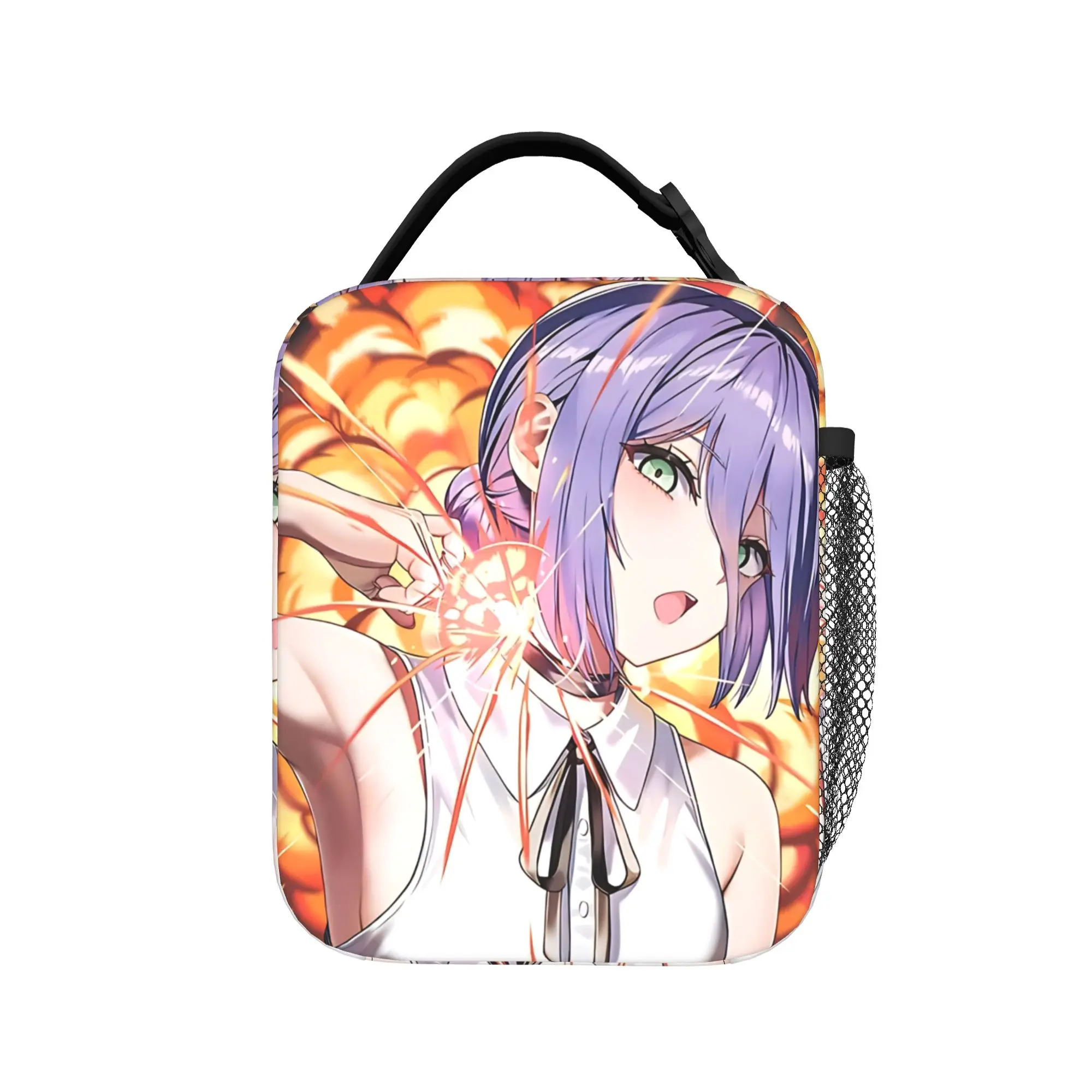 Reze Purpl Haired Insulated Lunch Bag Thermal Bag Reusable,Meal Container C-Chainsaws Man Leakproof Tote Lunch Box Bento Pouch