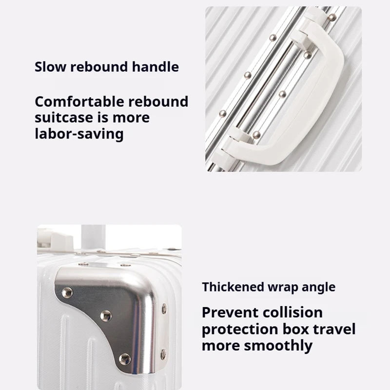 مجموعة الأمتعة PC + ABS أمتعة متينة مع حقيبة عجلات عالمية 20/22/22/24/26/28 بوصة حقيبة أمتعة تحمل عربة الصعود #4