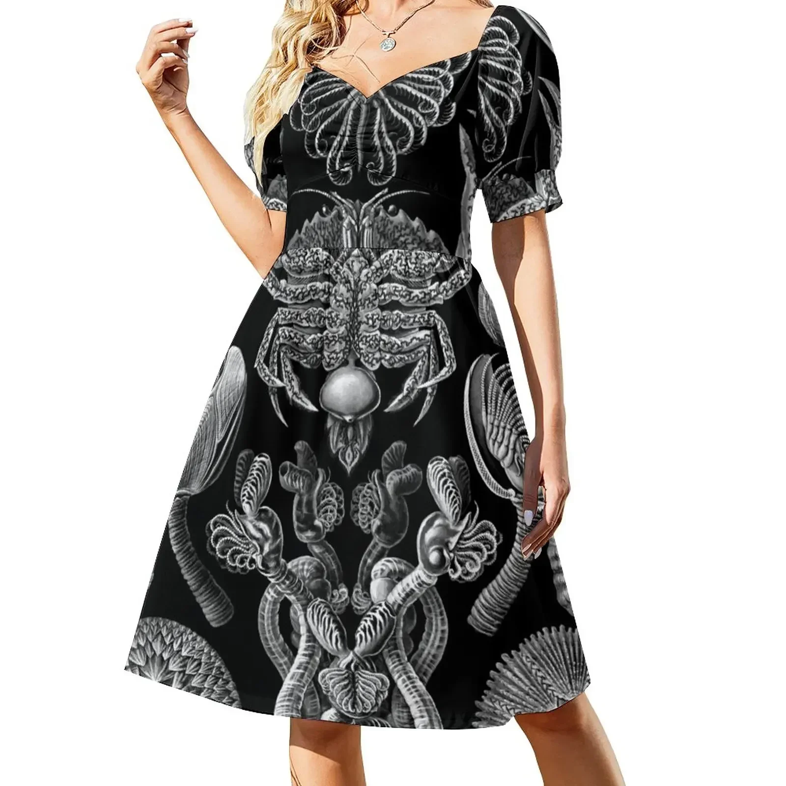 

Haeckel Cirripedia Drawing Short-Sleeved Dress women's evening dresses 2025 summer outfits for women 2025 Dance dresses