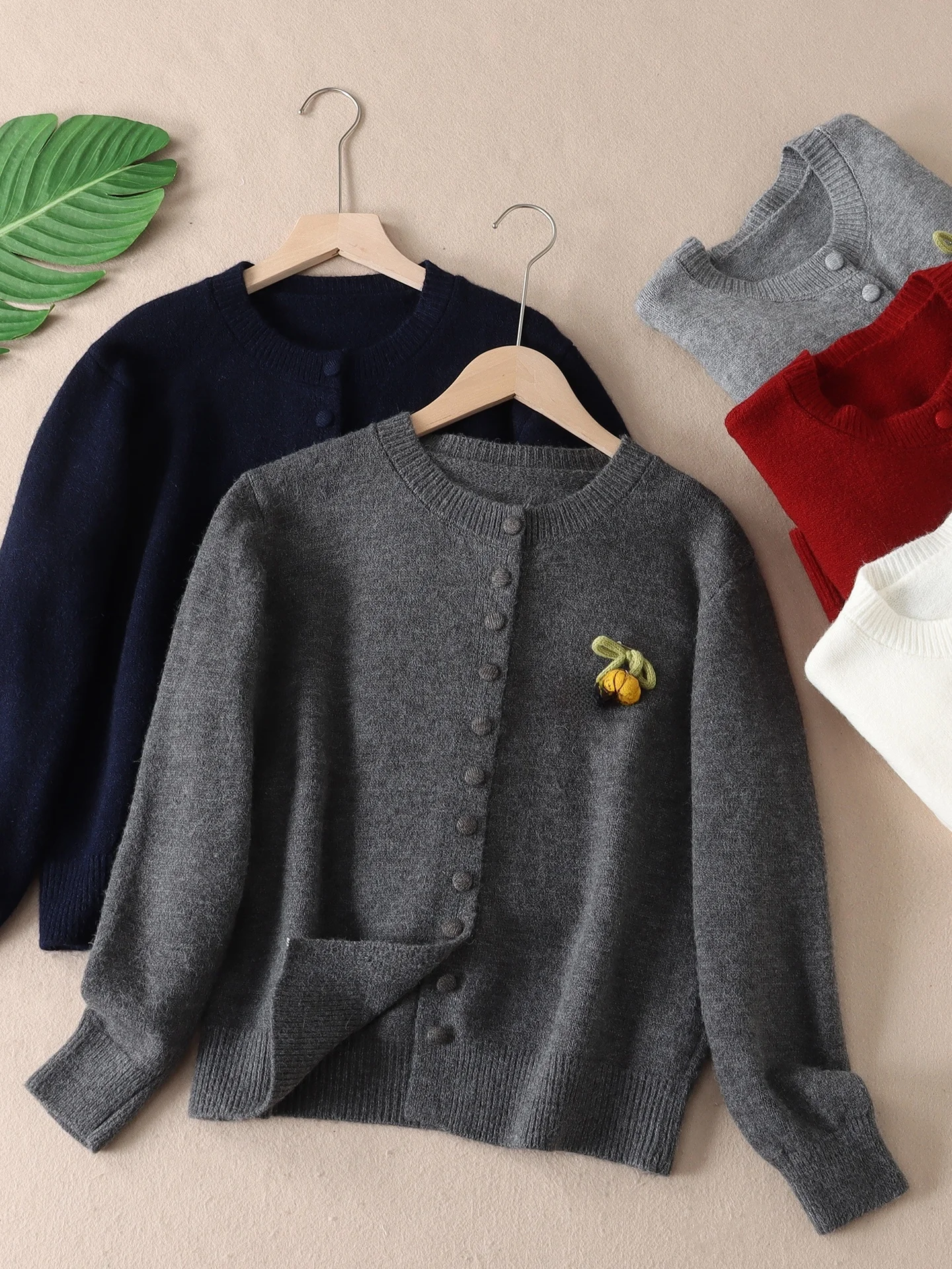 

Sweet Sli Тыквенный вязаный открытый кардиган женский осенне-зимний круглый свободный свитер на одной пуговице теплый теплый длинный слэ...