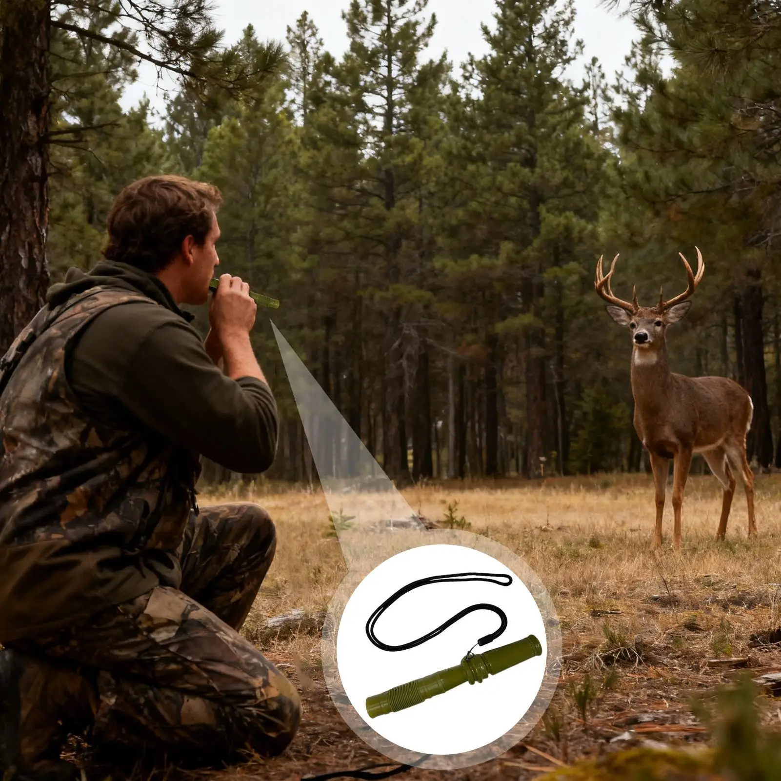 Deer Call Adjustable Realistic Sports Supplies Whitetail Deer Call For Sports Beach Travel Training Camping Night Patio Yard
