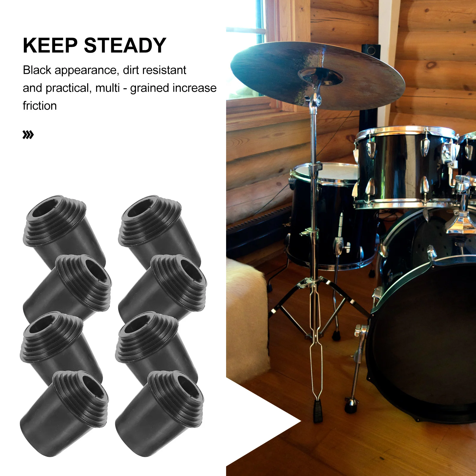 

8 set Sleeves For Bass Drum Replacement Non-Slip Rubber Foot Pads Durable Drum Set Parts Instrument Accessories