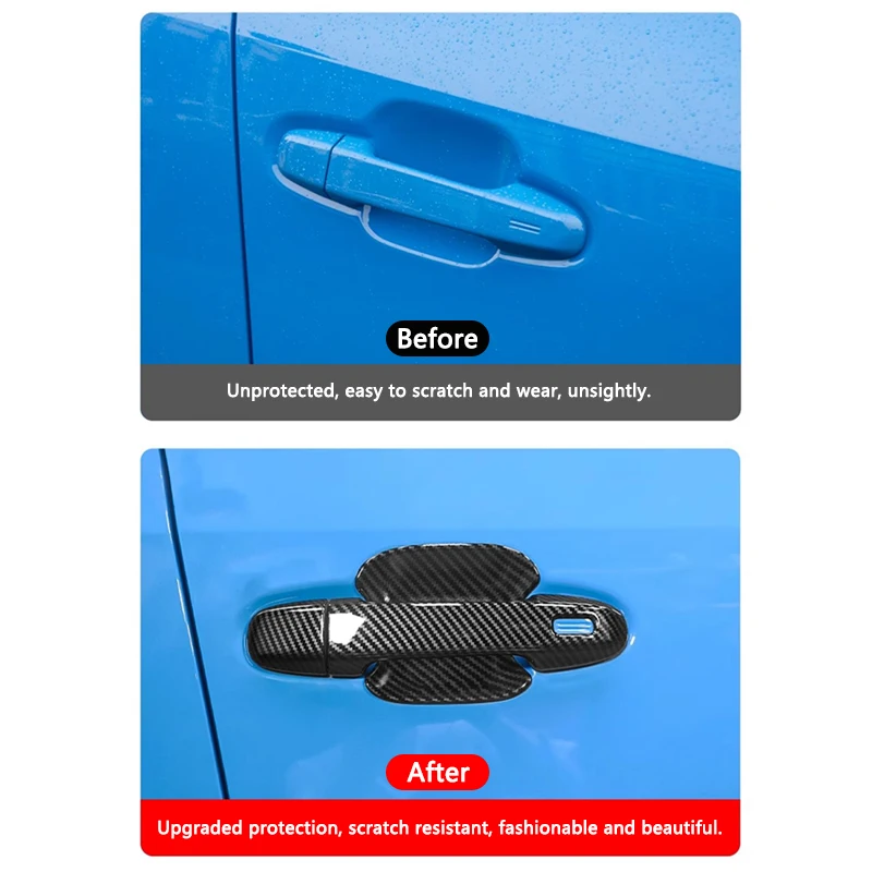 QHCP Car Door Handle Cover Decorative Trim Outer Door Bowl Sticker ABS Fits For Subaru Crosstrek 2023 Styling Exterior Accessory