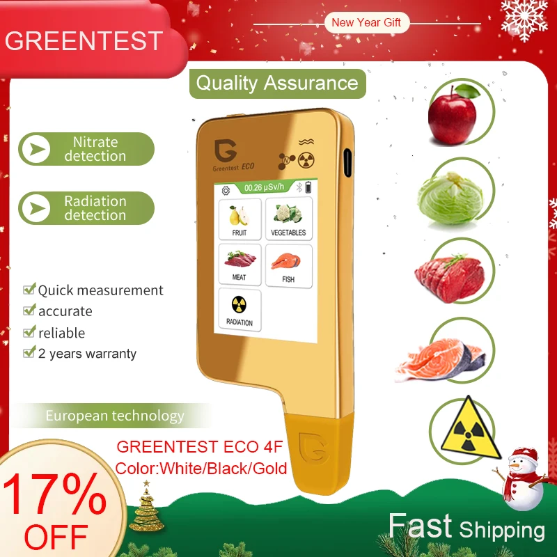 Greentest ECO 4F Upgraded Digital Food Nitrate Tester Multifunctional Fruit Vegetable Meat Detector Portable Radiation Detection