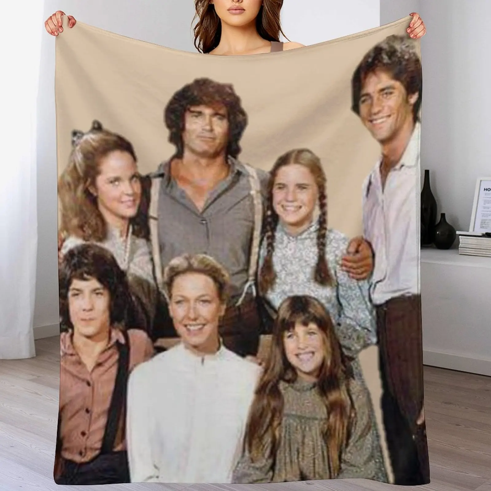 

Little house on the praire- Ingalls family Throw Blanket Anti Shedding Soft Fuzzy Blanket for Home