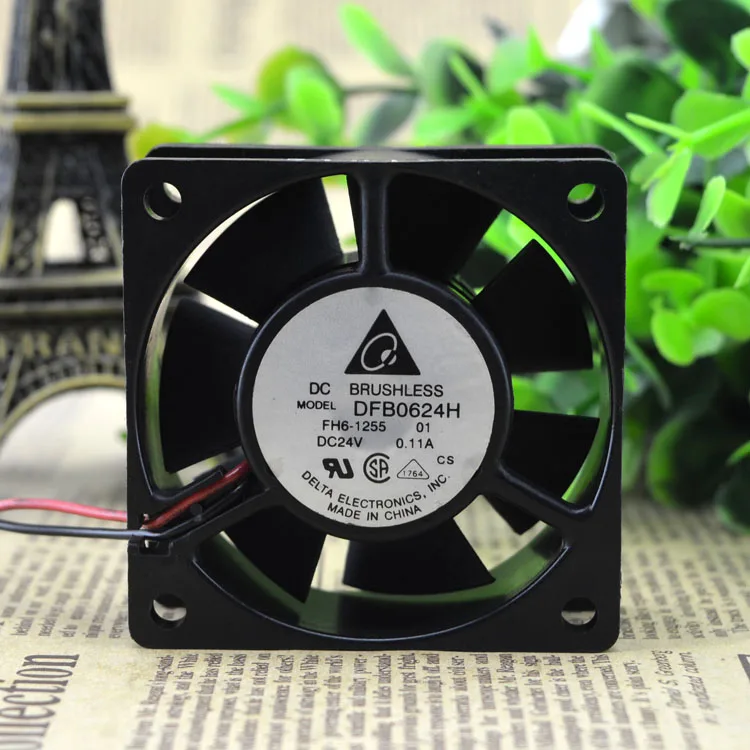 ORIGINAL DFB0624H 24V 0.11A 6CM 6025 2 FIOS DO VENTILADOR DO INVERSOR