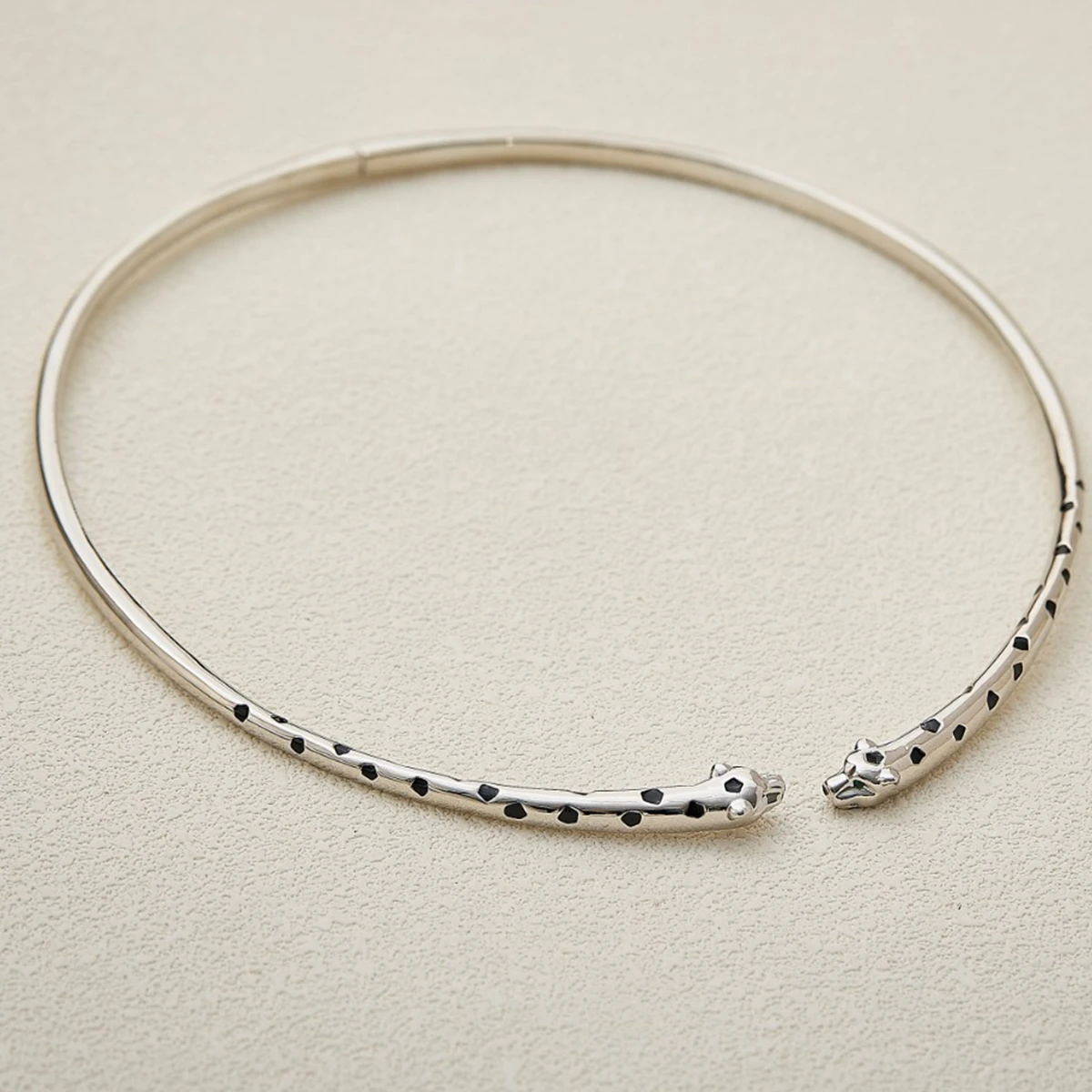 New Slim Thin Luxury Black Double Leopard Choker Necklace Bangle Ring Women Party 18K Gold Plated Panther Jewelry Wholesale