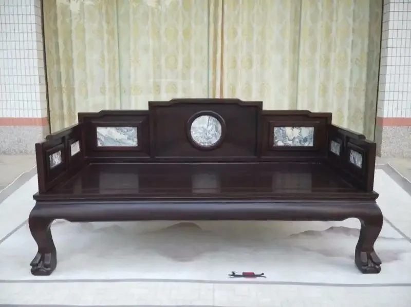 

Mahogany kang bed African ebony Arhat bed Arhat couch Chinese solid wood antique sofa bed