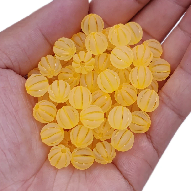 20Pcs 9mm Candy Color Matte Pumpkin Round Loose Beads For Jewelry Making DIY Necklace Bracelet Keychain Handmade Material