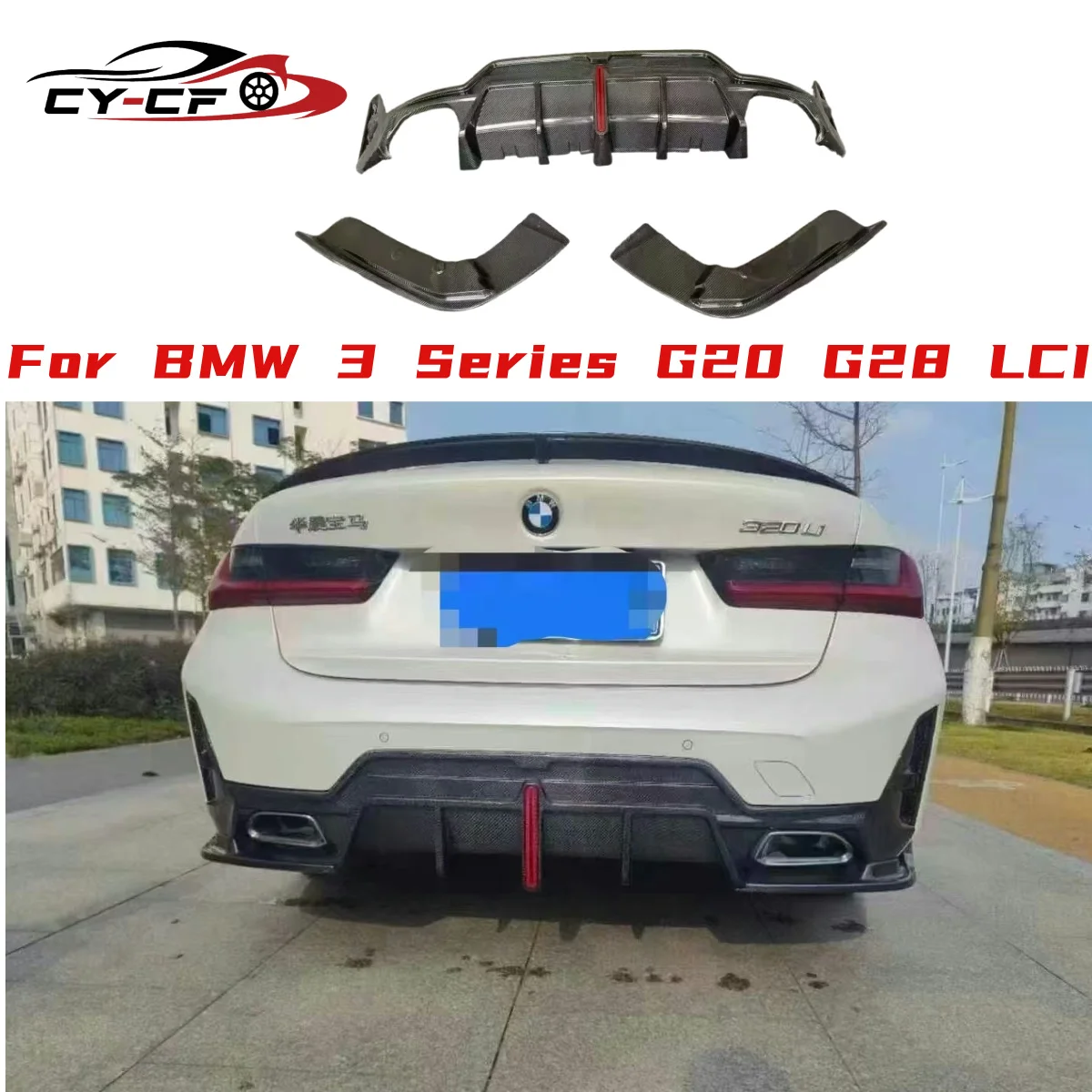 

Real Carbon Bumper Front Lip Rear Trunk Diffuser Spoiler Side Skirt LCI Body Kit For BMW G20 G28 3 Series Lci 2023 2024 2025