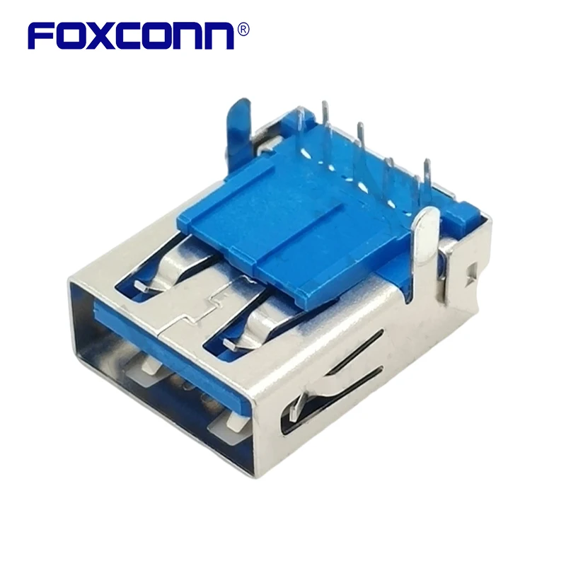 Foxconn UEA1112C-4ER4-7H Blue Gum A Single Layer USB3.0 Matrixes 90 Degree Bending Pin Insert Plate 9P