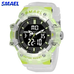 SMAEL-reloj deportivo Digital para hombre, cronómetro de cuarzo militar con pantalla Dual, resistente al agua, para estudiantes y escuela