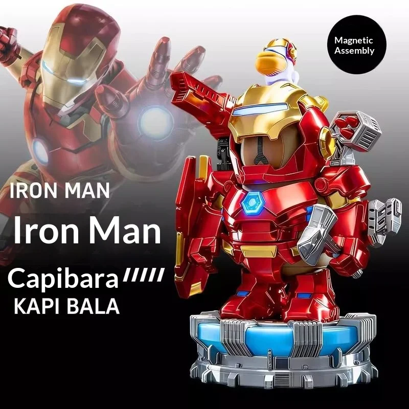 

Capybara Iron Man 3d Printed Collectible Figurine Toy Decorative Statue Model Home Office Desk Decor Fans Collection