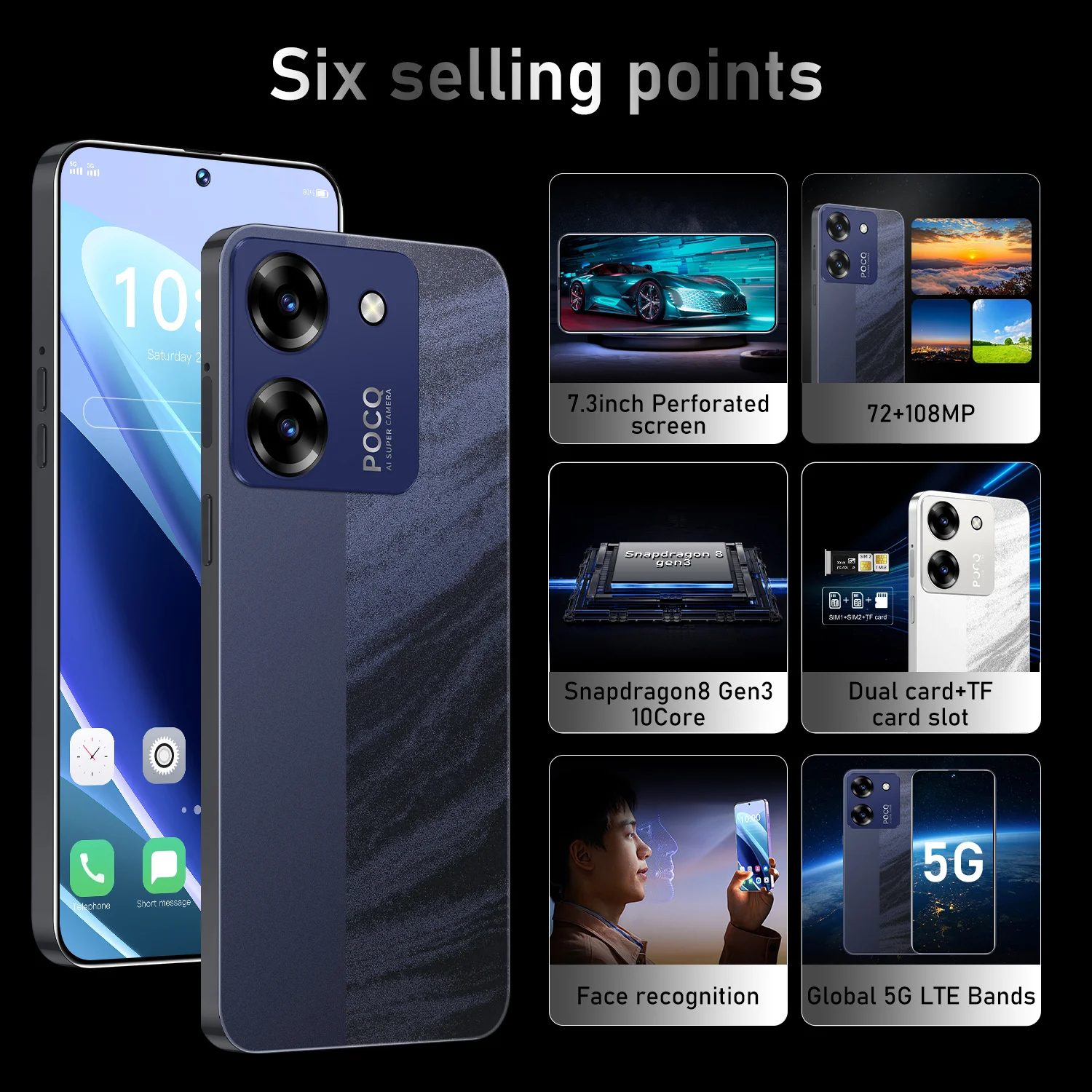 Neue M7 Pro 2025 HEIßER 7,3 HD Global Edition Original Smart 5G Dual Karte 7800 mAh Batterie Android 14 gesichts Erkennung Funktion