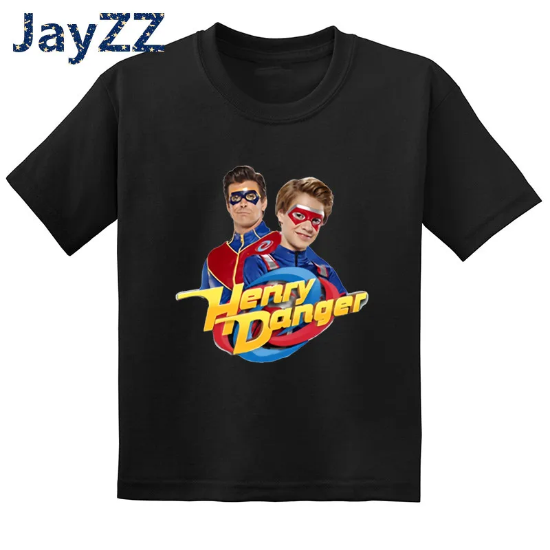 Kids Henry Danger Cartoon Funny T Shirt Fashion Children Clothes Baby Girls & Boys Summer Short Sleeve Black T-Shirt,GKT2308