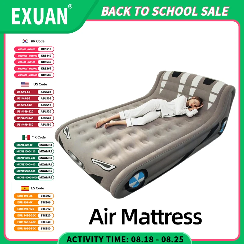 

Электрический надувной матрас, домашняя двойная воздушная подушка, кровать для улицы, утолщенный приподнятый ленивый напольный коврик, Внешний насос для надувания