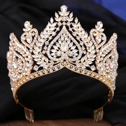 Royal Queen Crystal Diadem Bridal Crown Pageant Miss Tiaras Combs Headdress Bride Wedding Dress Hair Jewelry Accessories
