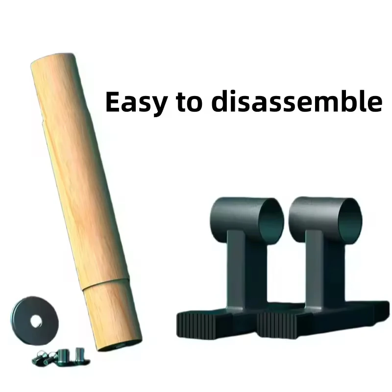 High Quality Portable Eco-Friendly Adjustable Steel Gymnastic Beech Wood Parallel Push-Up Bar Set Dip Stand