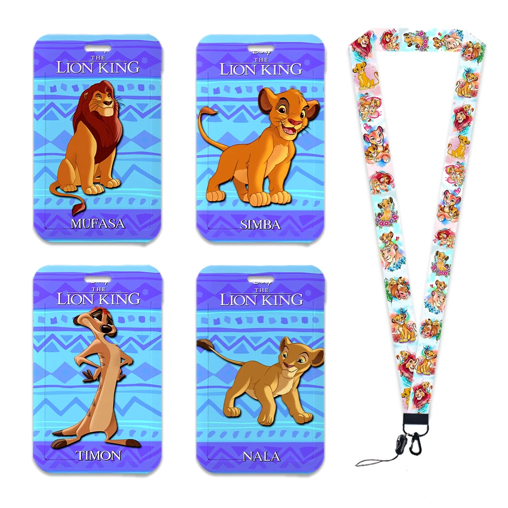 

Disney The Lion King Simba Neck Strap Lanyard Movie Boys Card Cover Cartoon Badge Holder Id Card Students Hang Rope Gifts