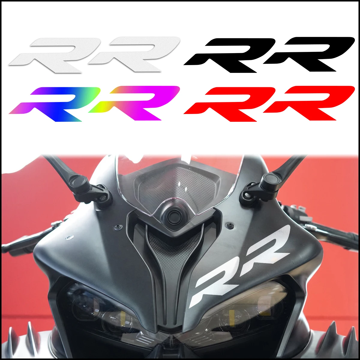 RR Reflective Vinyl Motorcycle Modified Letter Accessories Sticker Motor Head Body Personality Decoration Waterpoof Decals