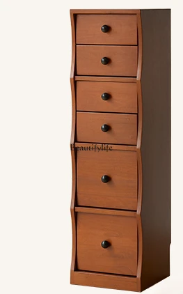 

Light French Solid Wood Chest of Six Drawers Living Room Bedroom Hallway Irregular Storage Side Cabinet