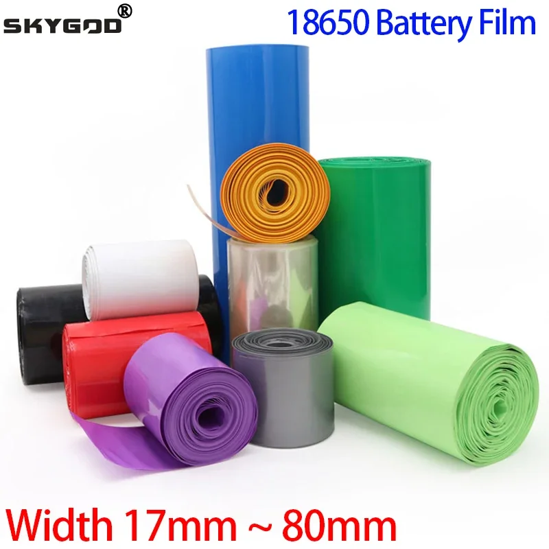 2/5 meters  PVC Heat Shrink Tube 18650 Lipo Battery Pack Width 17mm ~ 80mm Insulated Film Wrap lithium Case Cable Sleeve