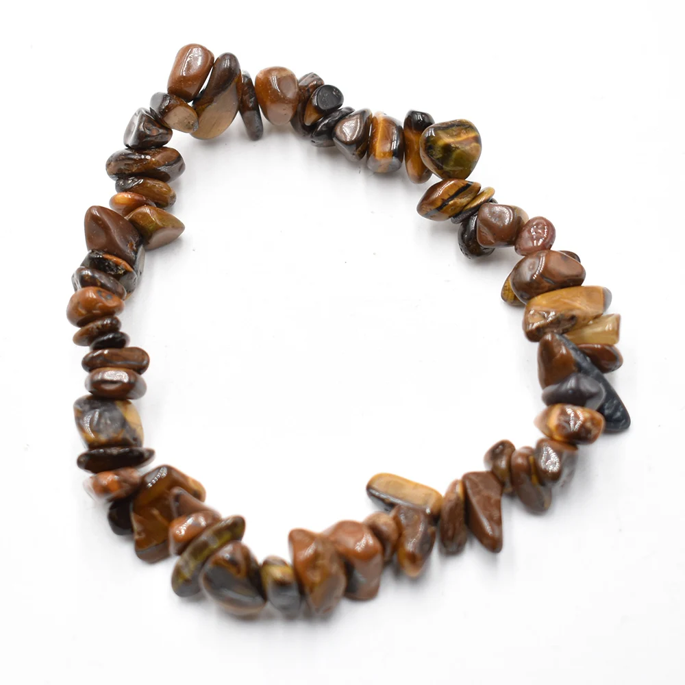 Großhandel 12 Stück/Set Naturstein-Chips Achat-Armband Amethyst-Kristall-Granulat Stretch-Armbänder Reiki-Heilgeschenke 19cm – Detail 16