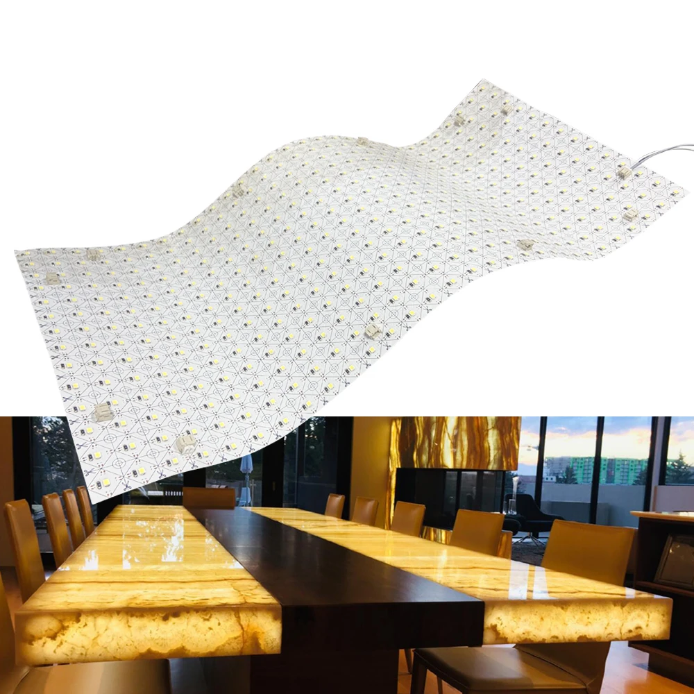 

High Quality Flexible LED Panel Sheet Single LED Cuttable 420leds DC24V SMD2835 Soft Backlight Flexible Board Sheet for Marble