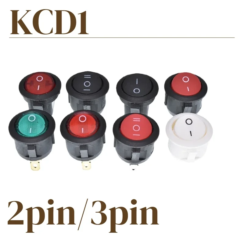 

10/50PCS ON/OFF Round Rocker Switch LED illuminated Car Dashboard Dash Boat Van 12V 24V / 6A 250V / 10A 125V 2/3PIN Switch 20MM