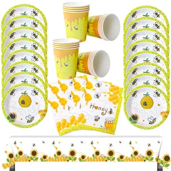 Bumble Bee Party Decorations Party Plates Napkins Cups for What Will It Bee Gender Reveal Supplies Bee Birthday Baby Shower Gift