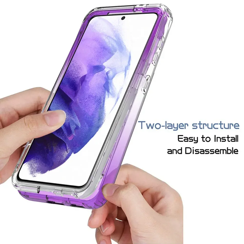 New Style S22 Ultra S23 22 5G Crystal Case Gradient Back Panel Coque for Samsung Galaxy S22 Case 360 Protect Etui S 23 22 Plus F