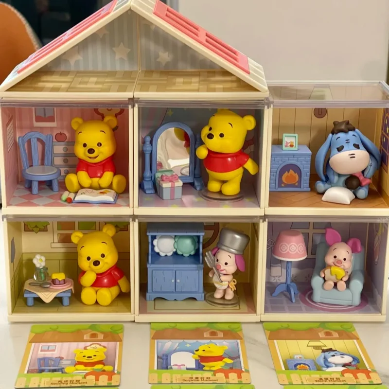 

Новый оригинальный Винни Пух, серия «Моменты дома», слепая коробка, милый Пух, аниме, фигурки кукол, загадочная коробка, орнамент, подарки для девочек