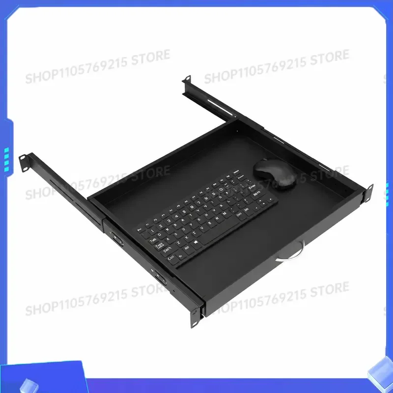 for 19 inch Cabinet Sliding Layer Board Telescopic Tray Computer Room Keyboard Storage Rack 1U Drawer Stretchable Partition