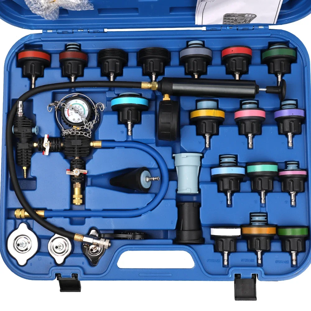 Universal Radiator Pressure Gauge Pressure Tester Vacuum Type Cooling System Test Detector Kits Car Repair Tools 28pcs