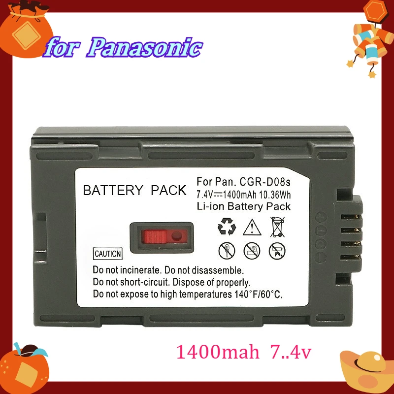 1400mAh 7.4V Suitable for Panasonic CGA-D08R CGR-D08S NV-DS7 NV-DS25 NV-DS8 Stable Long Range Digital  Battery