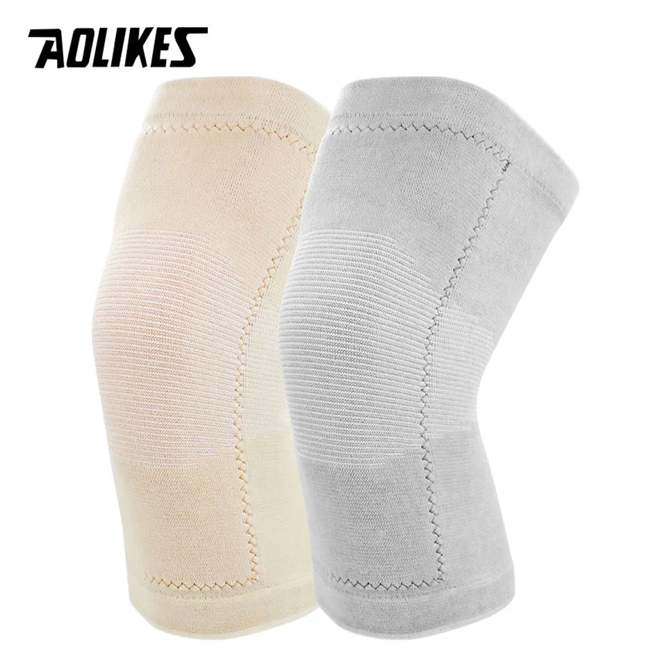 AOLIKES 1Pair Anti Cold Knee Pads Plus Gold Velvet Prevent Arthritis Keep Warm Knee Protector Support Breathable Thicken Kneepad