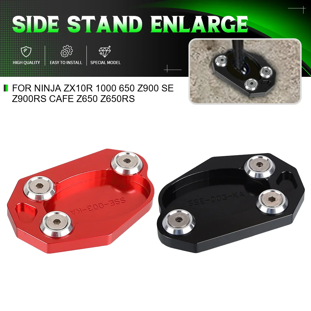 

For Kawasaki Ninja ZX10R 1000 650 Z900 SE Z900RS Cafe Z650 Z650RS Motorcycle CNC Foot Side Stand Extension Pad Kickstand Plate