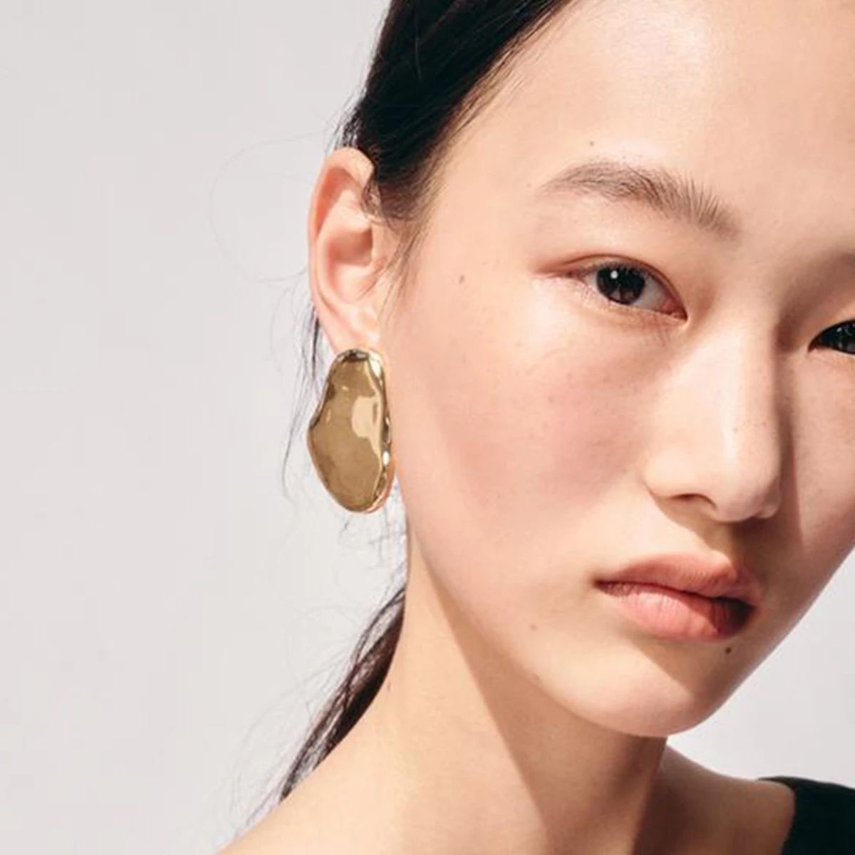 

New ZAA Oval Metal Earrings for Women Punk Golden Jewelry Geometric Drop Earrings