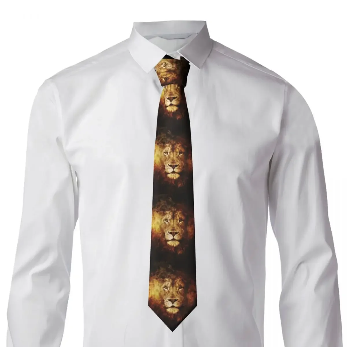 Fashion Lion Of Judah Jesus Necktie for Men Personalized Silk Christian Faith Judah Business Tie