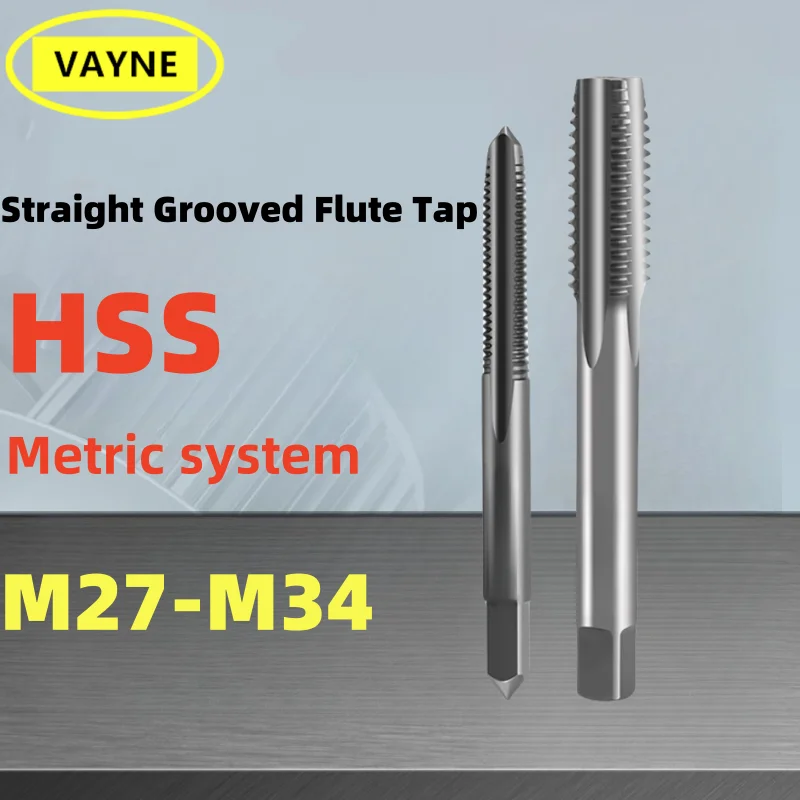 1PCS HSS Metric /Fine Straight Grooved Flute Tap M27M28M29M30M32M33M34 X 0.75 0.5 2 1 1.25 1.75 1.5 2 3 3.5 Right Hand taps