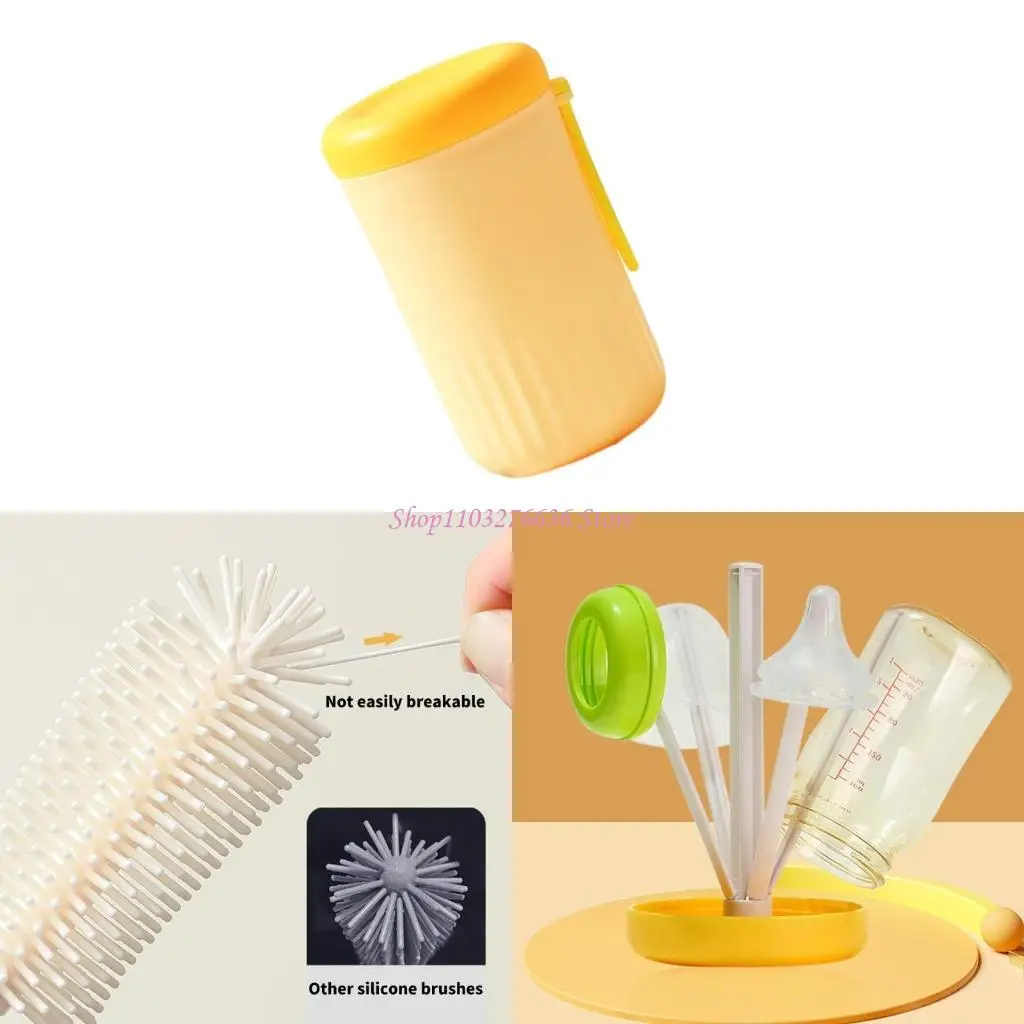 

R6FD Универсальная детская бутылочная щетка набор 360 вращения детских бутылочных бутылок набор для кормления для кормления для