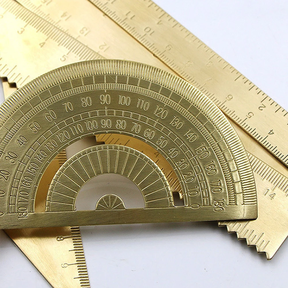 Vintage Brass Triangular Ruler - Travel Accessories Drawing ulasan dan harga