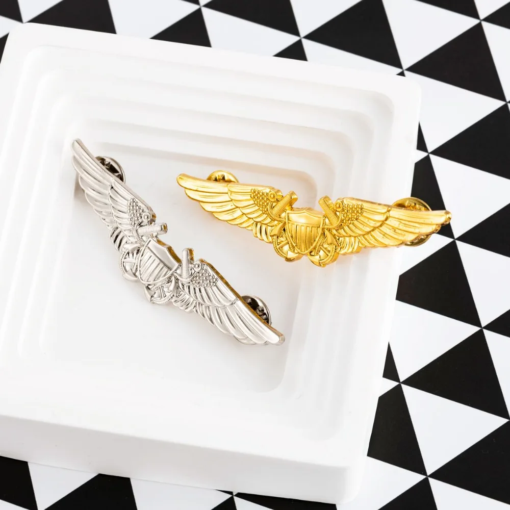 1 قطعة شارة الطيران للقوات الجوية للجيش الأمريكي دبوس شارة على الطراز العسكري ، فستان موحد شارة الصدر ، زين معدني قابل للجمع