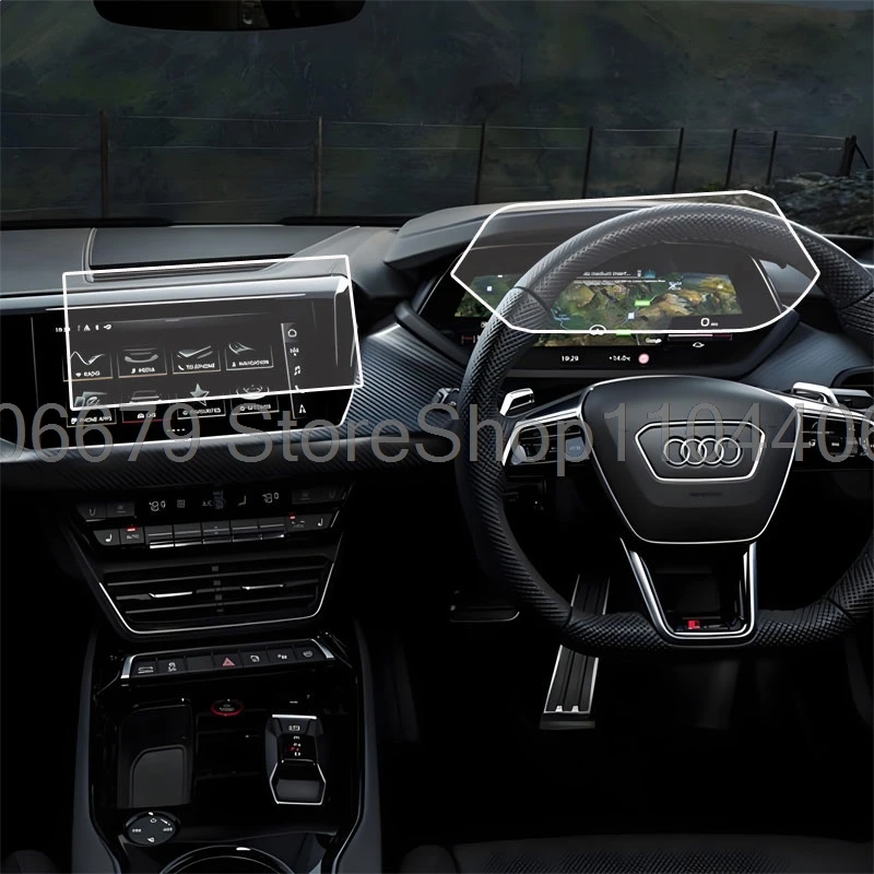 واقي شاشة من الزجاج المقسى لسيارة Audi S e-tron GT RS e-tron 2022- 2025 10.1 بوصة نظام ملاحة GPS للسيارة واقي للأدوات