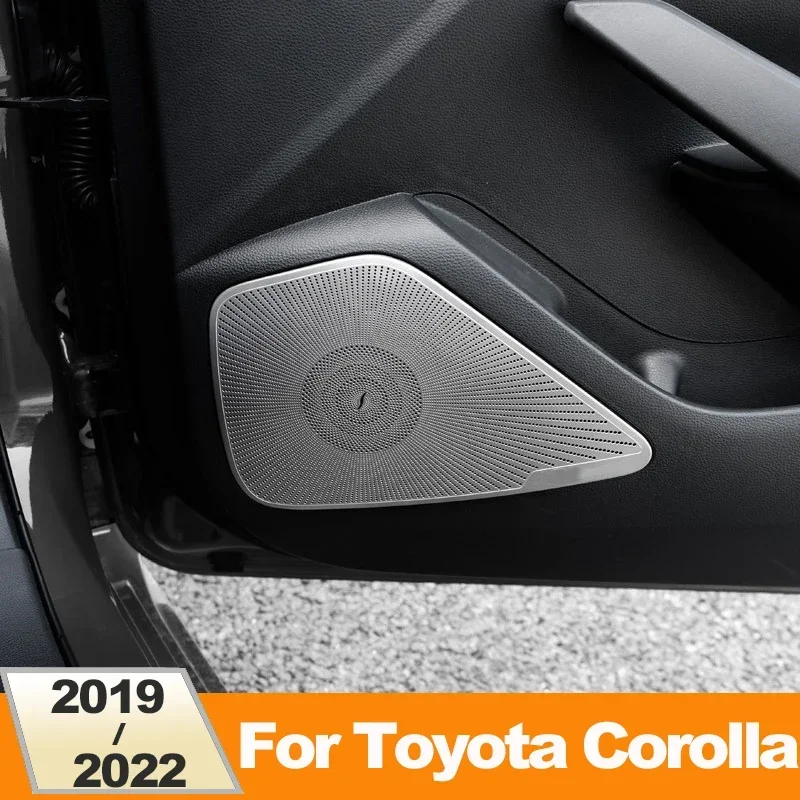 

Нержавеющая сталь, внутренняя дверь автомобиля, аудиодинамик, рамка громкоговорителя, накладка для Toyota Corolla E210 2019 2020 2021 2022 2023 2024