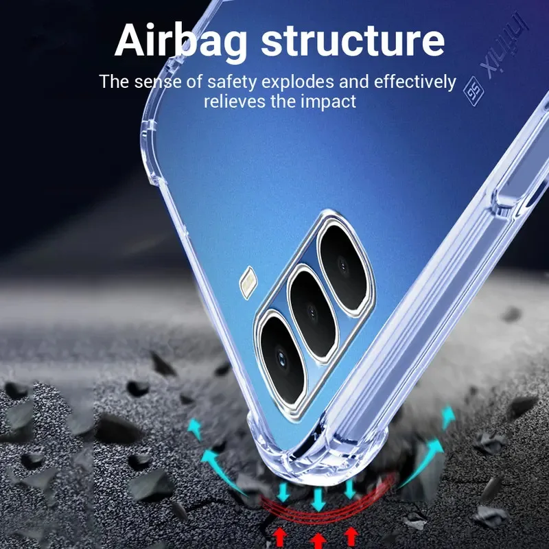 ل انفينيكس هوت 60 برو بلس + 60i i Hot60 Hot60i Hot60Pro Hot60ProPlus حافظة سيليكون لينة حالات الهاتف وسادة هوائية غطاء شفاف