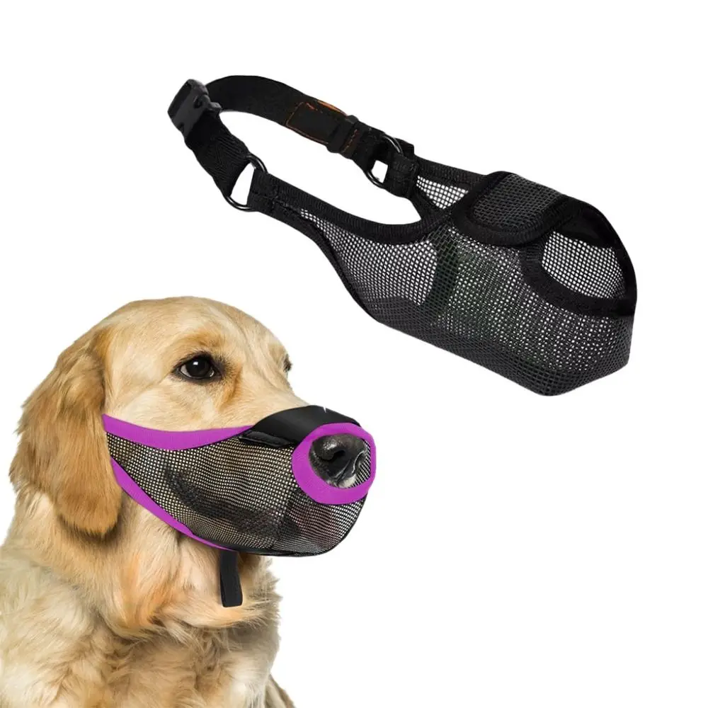

New Soft Mesh Dog Muzzle Adjustable Breathable Pet Muzzle Prevents Biting with Nose Frontopening Dog Mouth Cover for Most Dogs