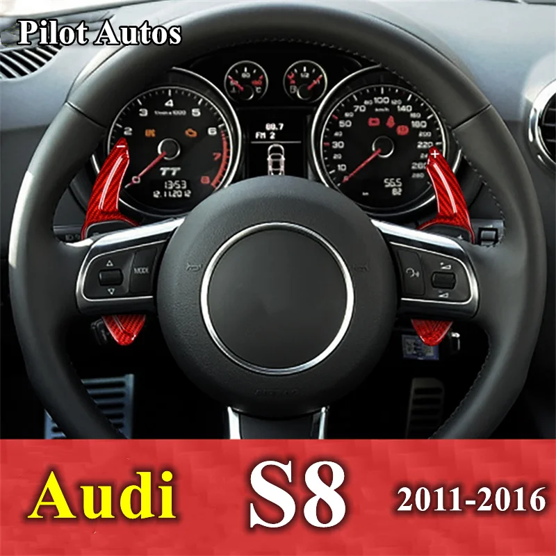 

Genuine Carbon Fiber Car Steering Wheel Shift Paddle Extended Shifter Trim Cover For Audi S8 2011 2012 2013 2014 2015 2016