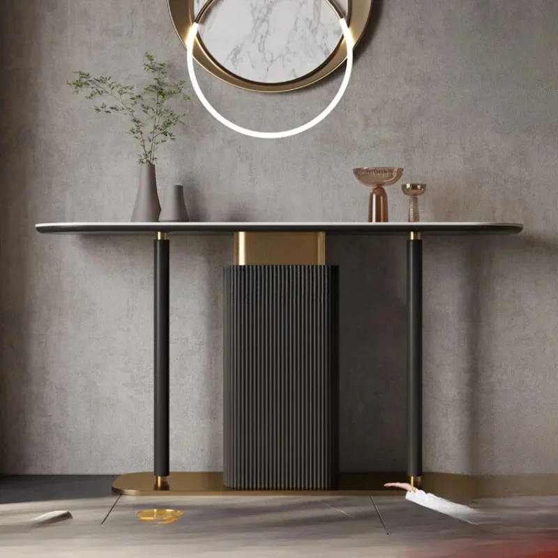 

Light luxury Xuanguantai rock slab aisle cabinet art modern simple entrance entrance table
